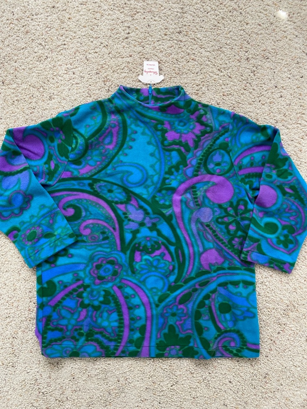 70’s Shapely Classic Mock Turtleneck Blouse. Size S. NWT.
